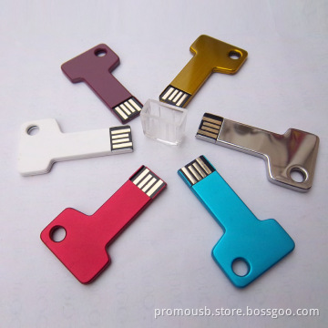 Metal Key Shaped USB Thumb Drive with logo